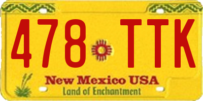 NM license plate 478TTK