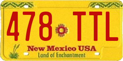 NM license plate 478TTL
