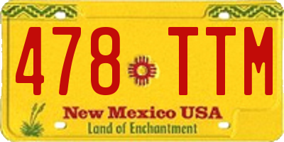 NM license plate 478TTM