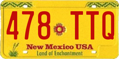 NM license plate 478TTQ