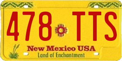 NM license plate 478TTS