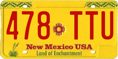 NM license plate 478TTU