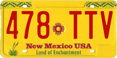 NM license plate 478TTV