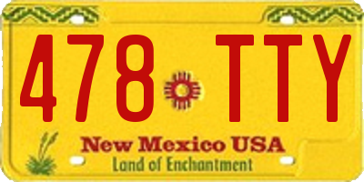 NM license plate 478TTY
