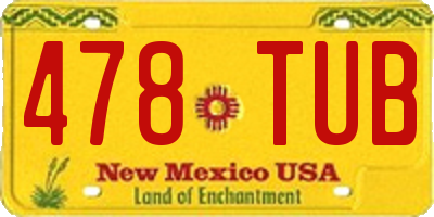 NM license plate 478TUB