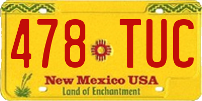NM license plate 478TUC