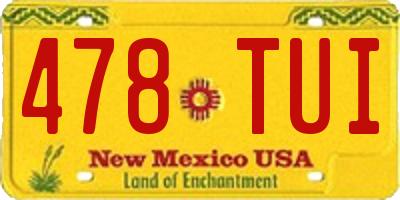 NM license plate 478TUI