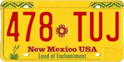 NM license plate 478TUJ