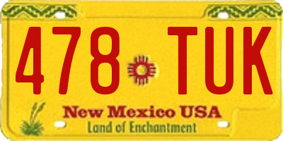 NM license plate 478TUK