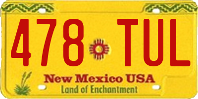 NM license plate 478TUL