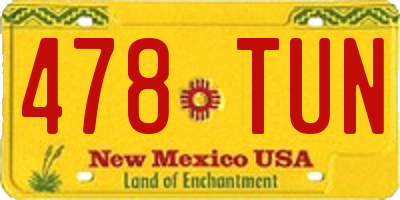 NM license plate 478TUN