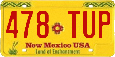 NM license plate 478TUP