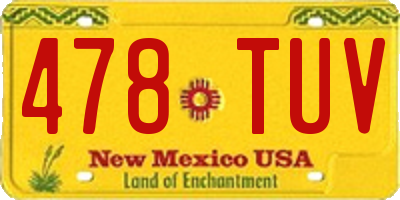 NM license plate 478TUV