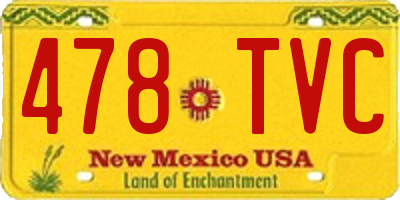 NM license plate 478TVC