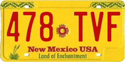 NM license plate 478TVF