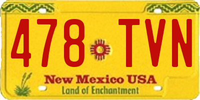 NM license plate 478TVN
