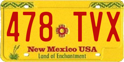 NM license plate 478TVX