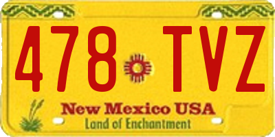NM license plate 478TVZ