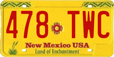 NM license plate 478TWC