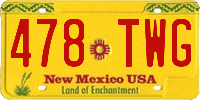 NM license plate 478TWG