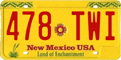 NM license plate 478TWI