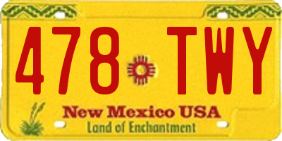 NM license plate 478TWY