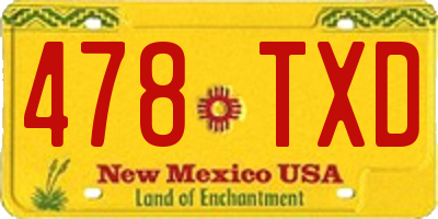 NM license plate 478TXD