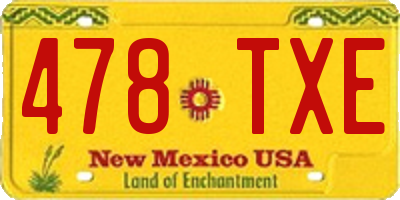 NM license plate 478TXE