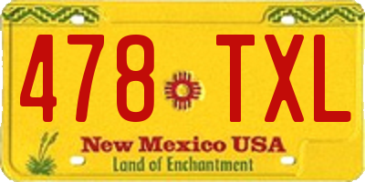 NM license plate 478TXL