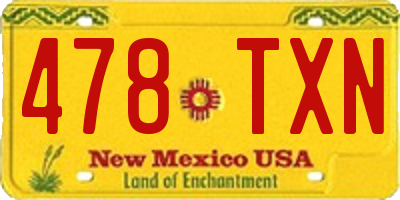 NM license plate 478TXN