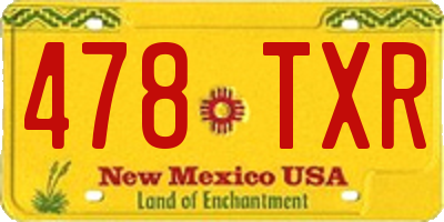 NM license plate 478TXR