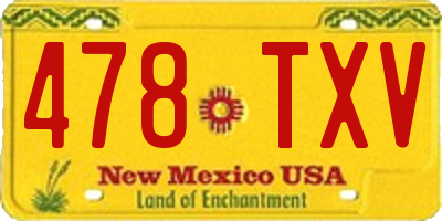 NM license plate 478TXV