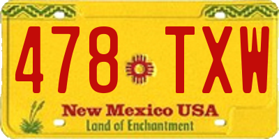 NM license plate 478TXW
