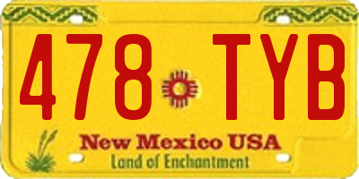 NM license plate 478TYB