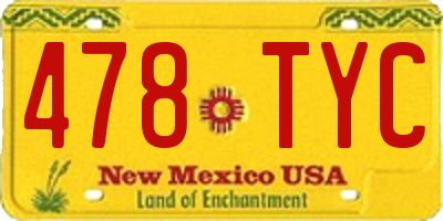 NM license plate 478TYC