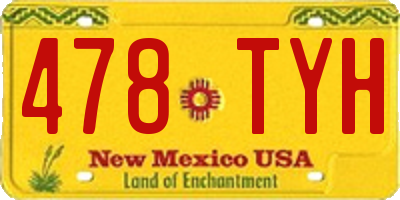 NM license plate 478TYH