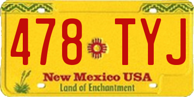 NM license plate 478TYJ