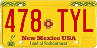 NM license plate 478TYL