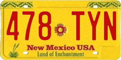 NM license plate 478TYN
