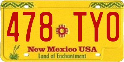 NM license plate 478TYO