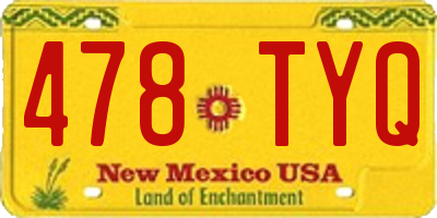 NM license plate 478TYQ