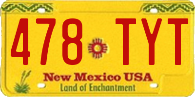 NM license plate 478TYT