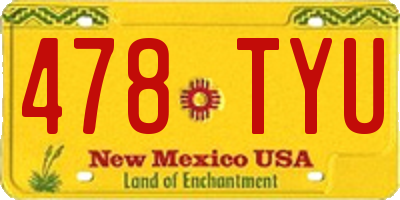 NM license plate 478TYU