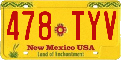 NM license plate 478TYV