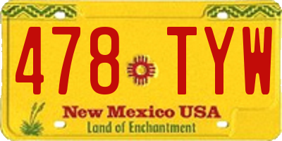NM license plate 478TYW