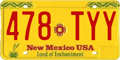 NM license plate 478TYY