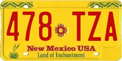 NM license plate 478TZA