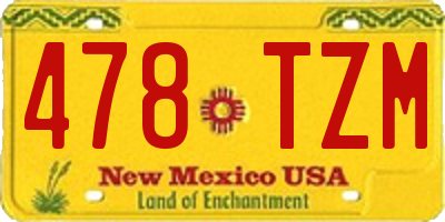 NM license plate 478TZM