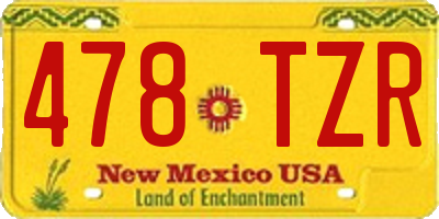 NM license plate 478TZR