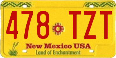 NM license plate 478TZT